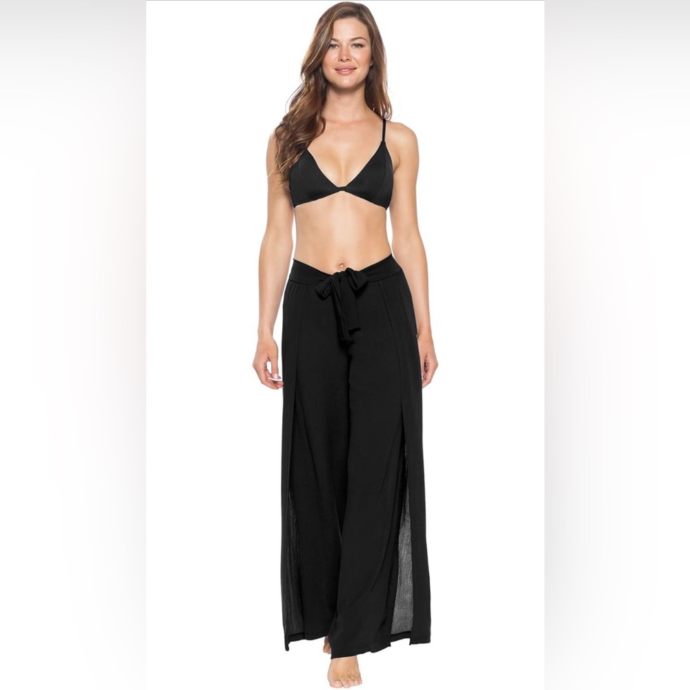 Becca muse crinkled wrap cover up pants